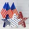 3-Piece 4th of July Wooden Star Signs – Red, White & Blue Rustic Patriotic Tiered Tray Decorations for Memorial Day, Independence Day & 250th Anniversary